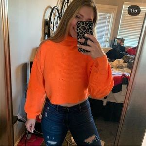 Orange cropped sweater